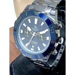 Strumento Marino Men's Watch SM135 Skipper Quartz Blue Dial Black Gunmet…